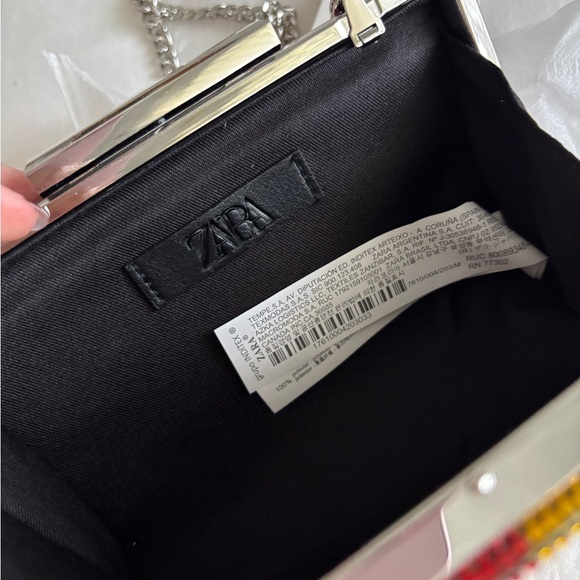 NWT Zara Rainbow Embellished Rhinestone Crossbody Clutch Evening Rare - Picture 8 of 9